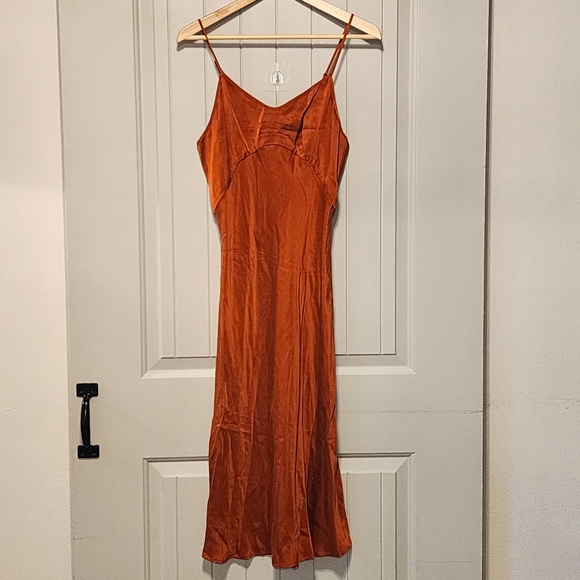 Spell & the Gypsy Collective Boudoir Silk Slip Dress Copper Size M 100% Silk - Picture 5 of 7
